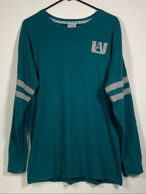 Boxlunch My Hero Academia UA High Teal Long Sleeve Tee with Gray Stripes